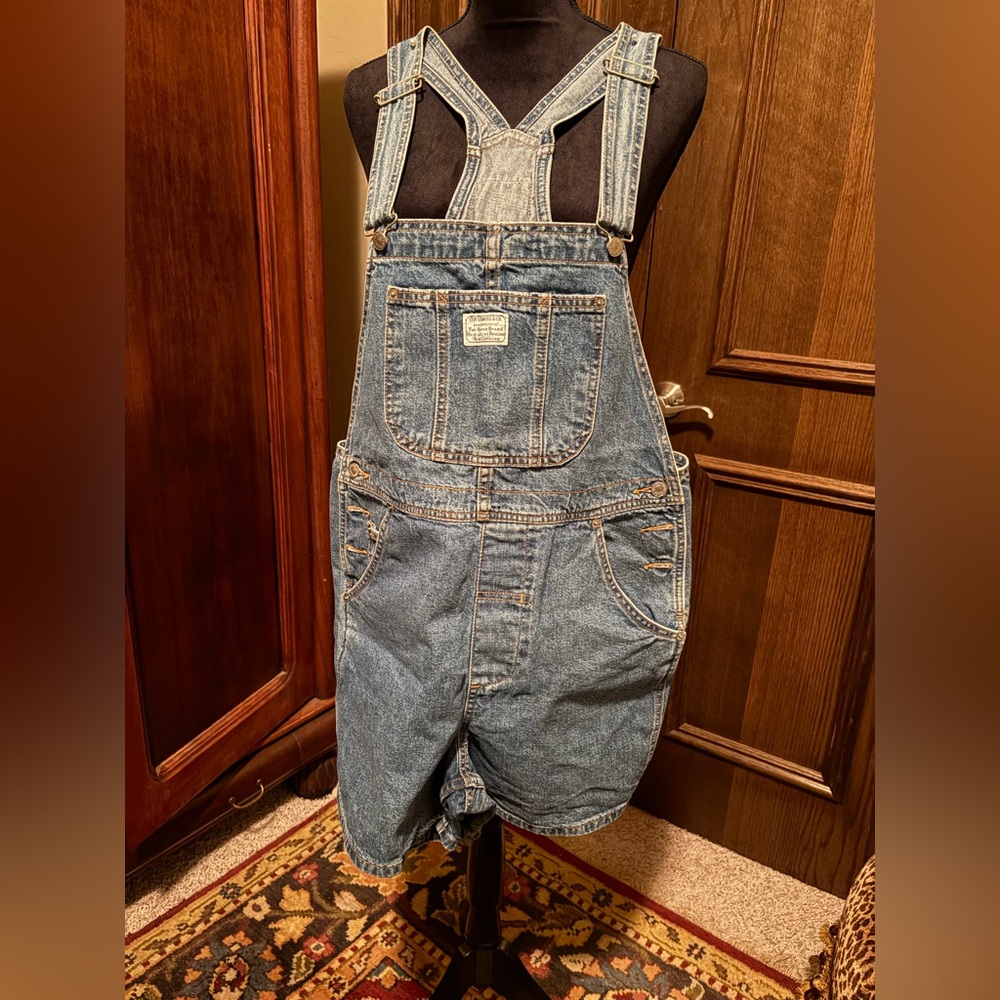 Levi's Medium Blue Denim Short Overalls